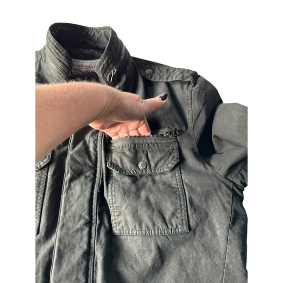 Levi’s Men’s Sz XL Black Midweight Military Field Utility Jacket Quilted Lining - Picture 12 of 15
